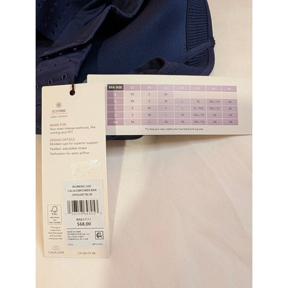 Women's Calia High Support Empower Sports Bra Opulent Blue 36D - Picture 6 of 6